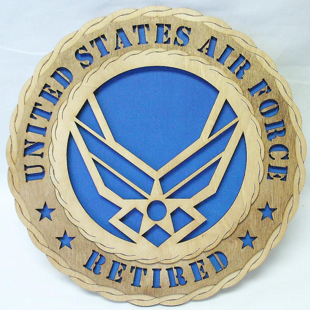 Custom Laser Accents Air Force Wings Retired Wall Tribute