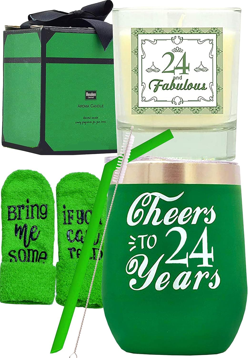 DORADREAMDEKO 24th Birthday Gifts for Women, 24th Birthday, 24th Birthday Tumbler, 24th Birthday Decorations for Women, Gifts for 24 Year Old Woman, Turning 24 Year Old Birthday Gifts Ideas for Women
