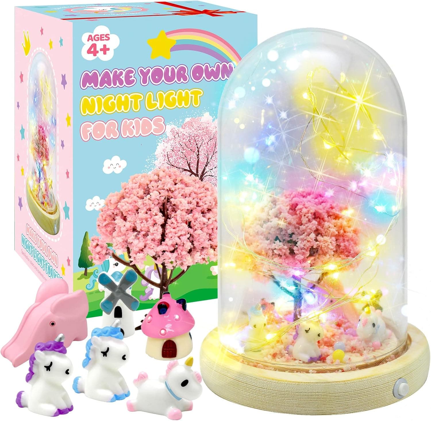 Make Your Own Unicorn Night Light, Unicorn Gift for Kids, Art and Crafts for Kids, Unicorns Gifts for Girls Age 4 5 6 7 8-12 Years Old Girls Birthday Gift (Upgrade)