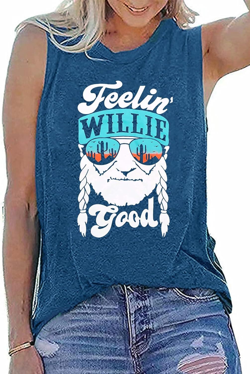 Women Tank Top Letter Printed Shirt Funny Graphic Tee Summer Casual Sleeveless Vest Tops