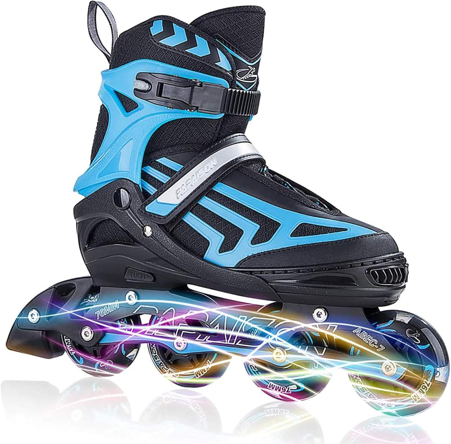 ITurnGlow Adjustable Inline Skates for Kids and Adults, Roller Skates with Featuring All Illuminating Wheels, for Girls and Boys, Men and Ladies