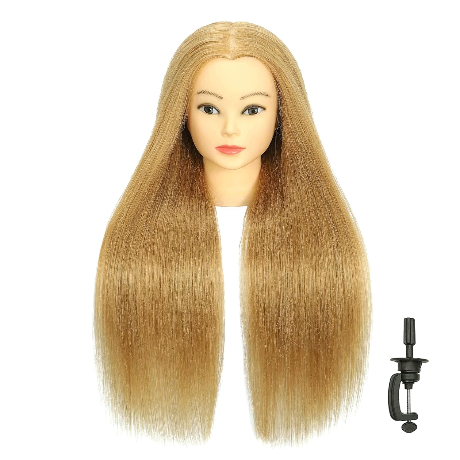 不适用 FUGUIRENHAIR 30" 80% Human Hair Mannequin Head Styling Training Manikin Cosmetology Doll Head with Stand