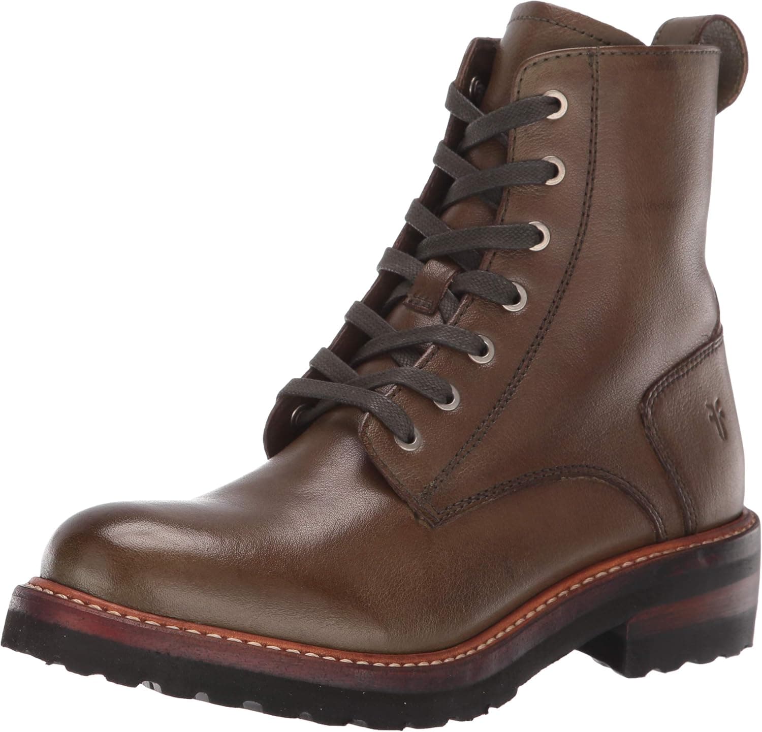 FRYE Women's Ella Moto Lace Ankle Boot, rosemary, 8.5 M US