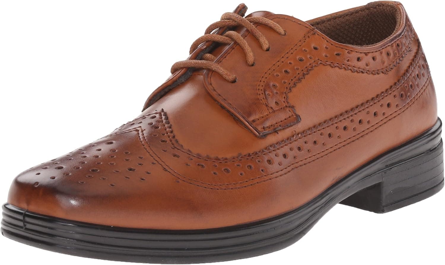 Deer Stags Boys' Ace Dress Comfort Wingtip Oxford / Luggage