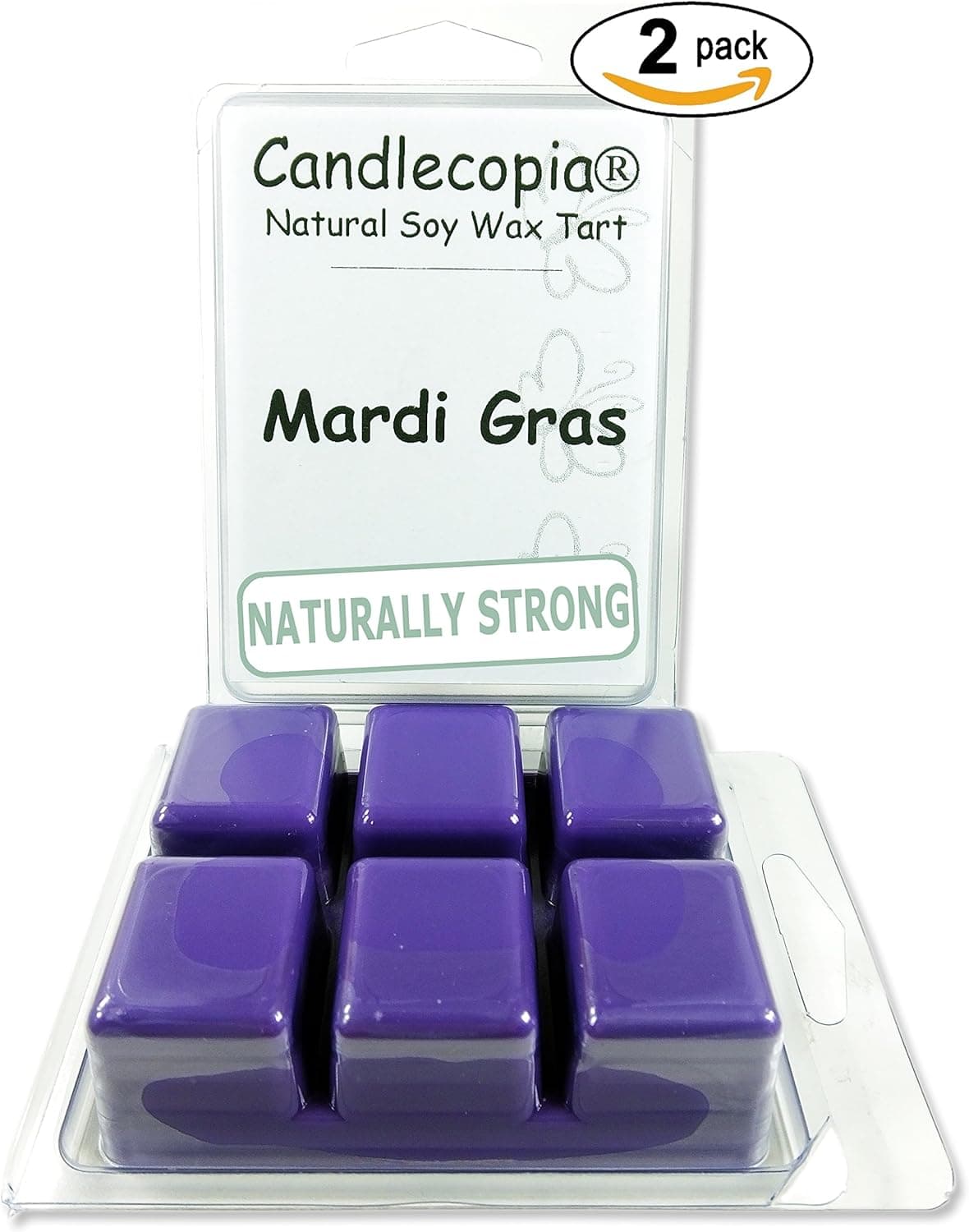 Candlecopia Mardi Gras Strongly Scented Hand Poured Vegan Wax Melts, 12 Scented Wax Cubes, 6.4 Ounces in 2 x 6-Packs