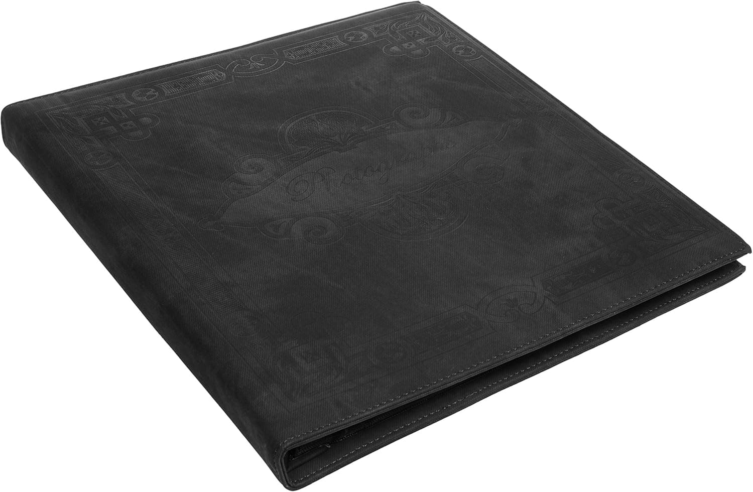 Red Co. Black Faux Leather Family Photo Album with Embossed Cover - Holds 500 4x6 Photographs