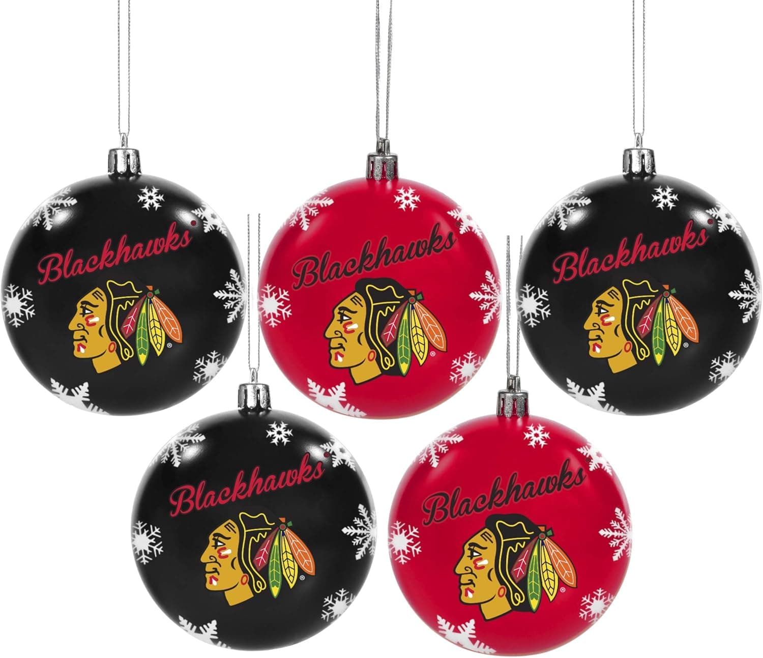 FOCO NHL (2016 Edition) 5 Pack Shatterproof Ball Ornament Set