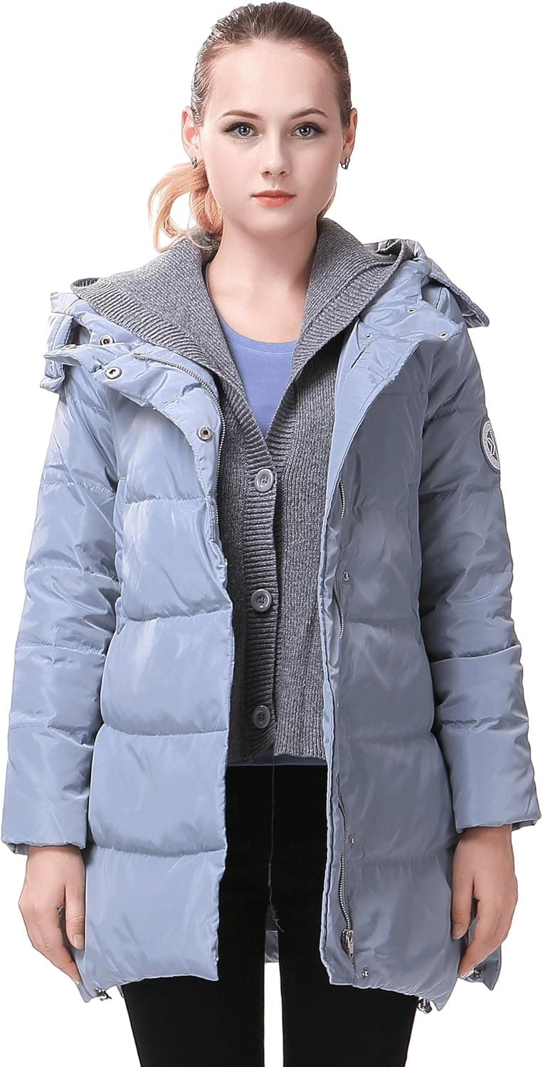 MIYA Thickened Hooded Down Jacket Women Long Overcoat Winter Coats