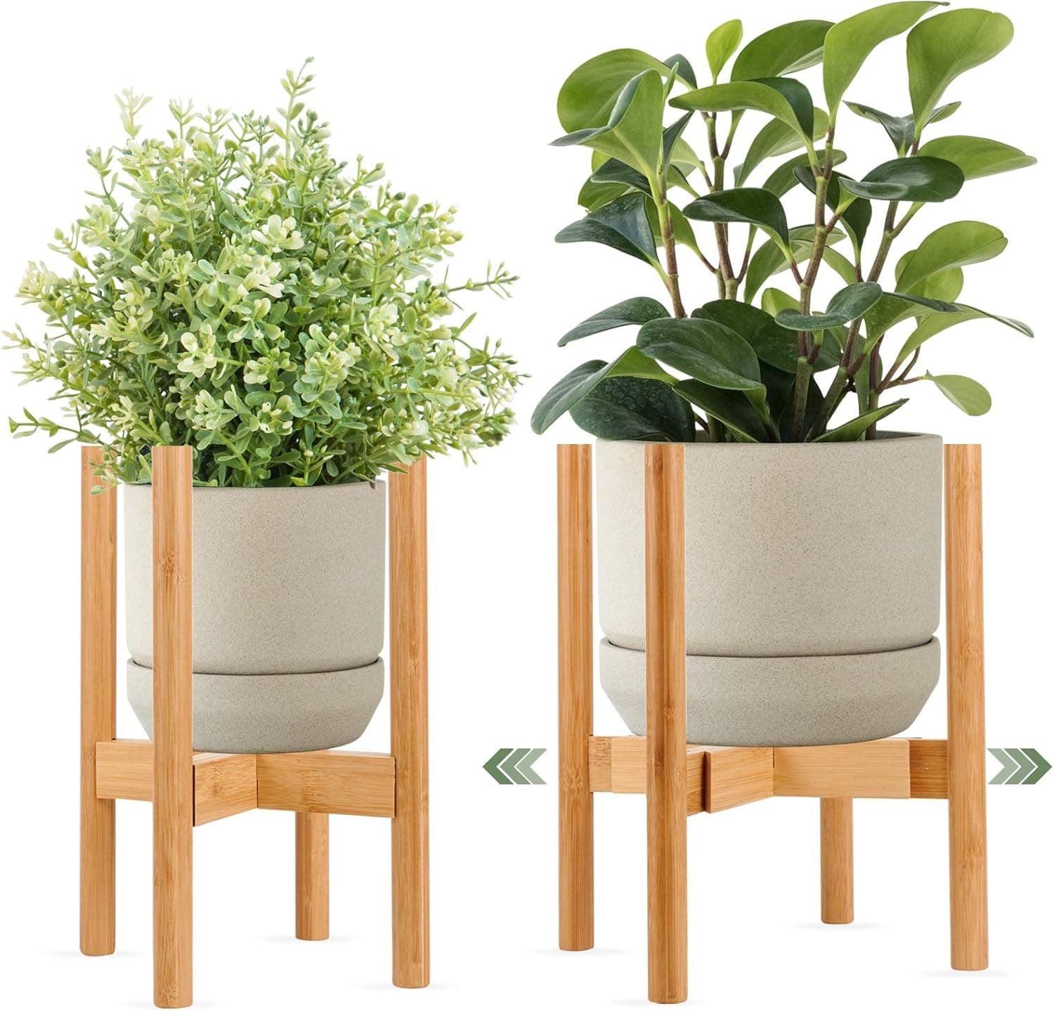 Goodjob Bamboo Plant Stands for Indoor Plants,Adjustable Indoor Plant Stand for Pot 8 9 10 11 12 in,Multi-Purpose Plant Holder for Living Room Corner Balcony and Bedroom(1 Pack,Only Plant Stand)