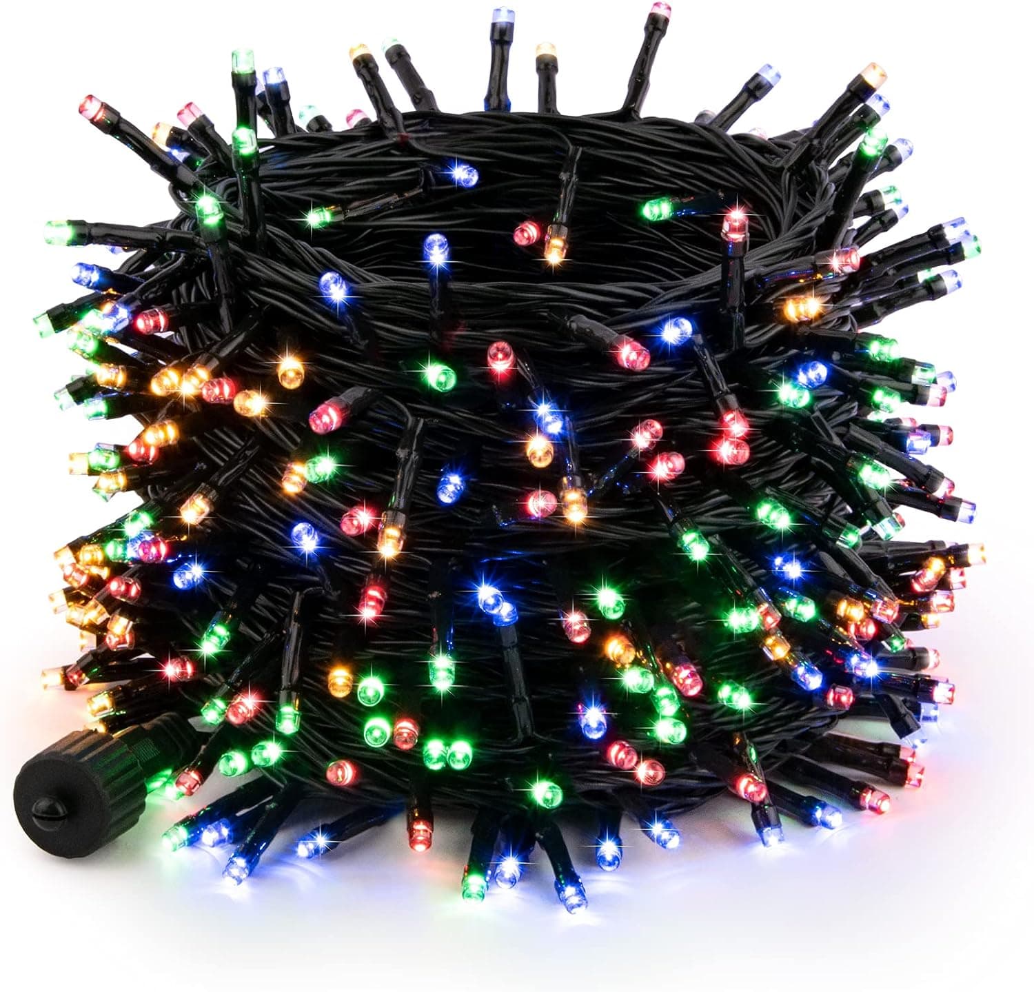 Christmas Lights 300LEDs String Lights 108FT Fairy Twinkle String Lights 8 Modes Waterproof Plug-in Decorative Lights for Christmas Tree Patio Yard Holiday Party Room Colorful