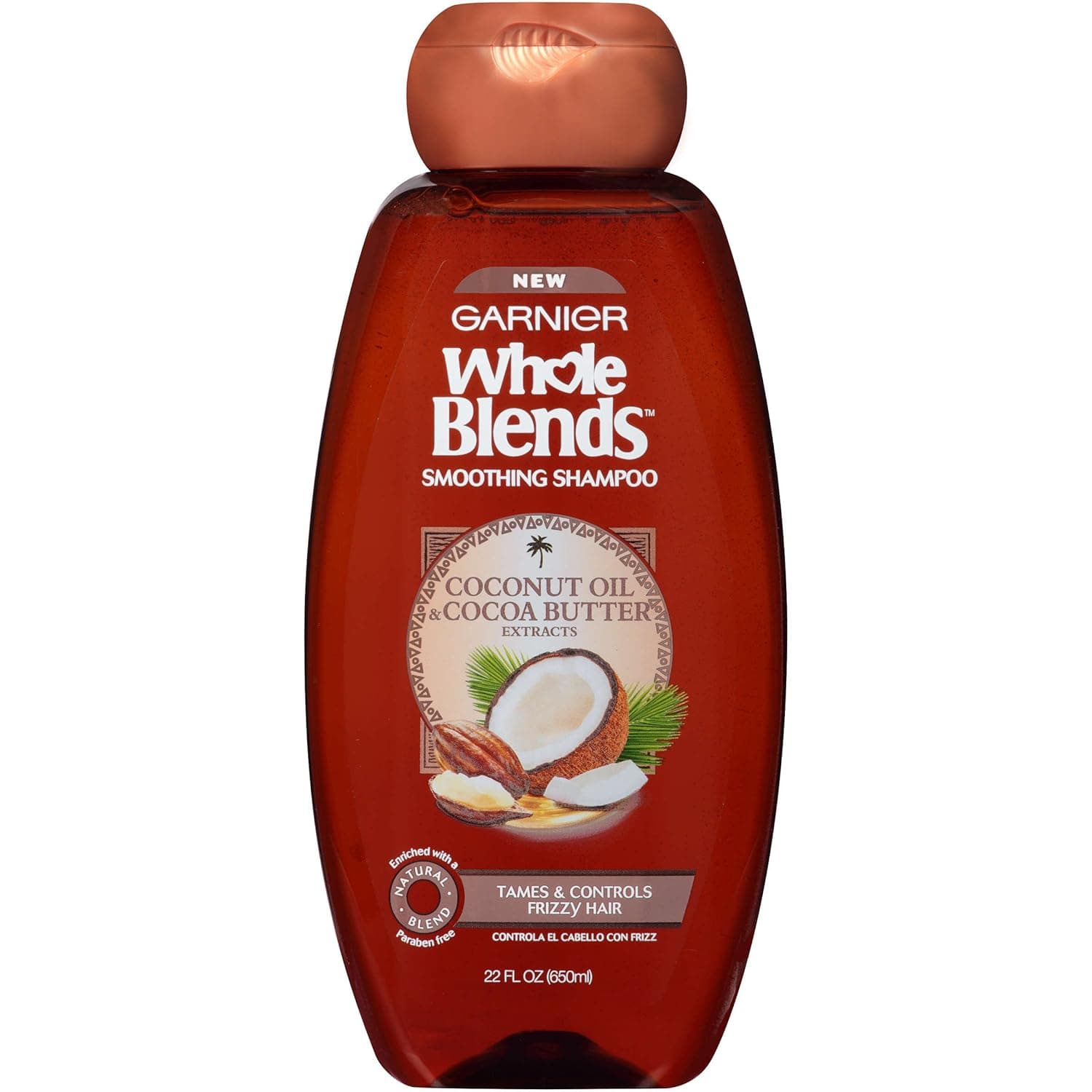 Garnier Whole Blends Shampoo with Coconut Oil & Cocoa Butter Extracts, 22 Fl Oz (1 Count)