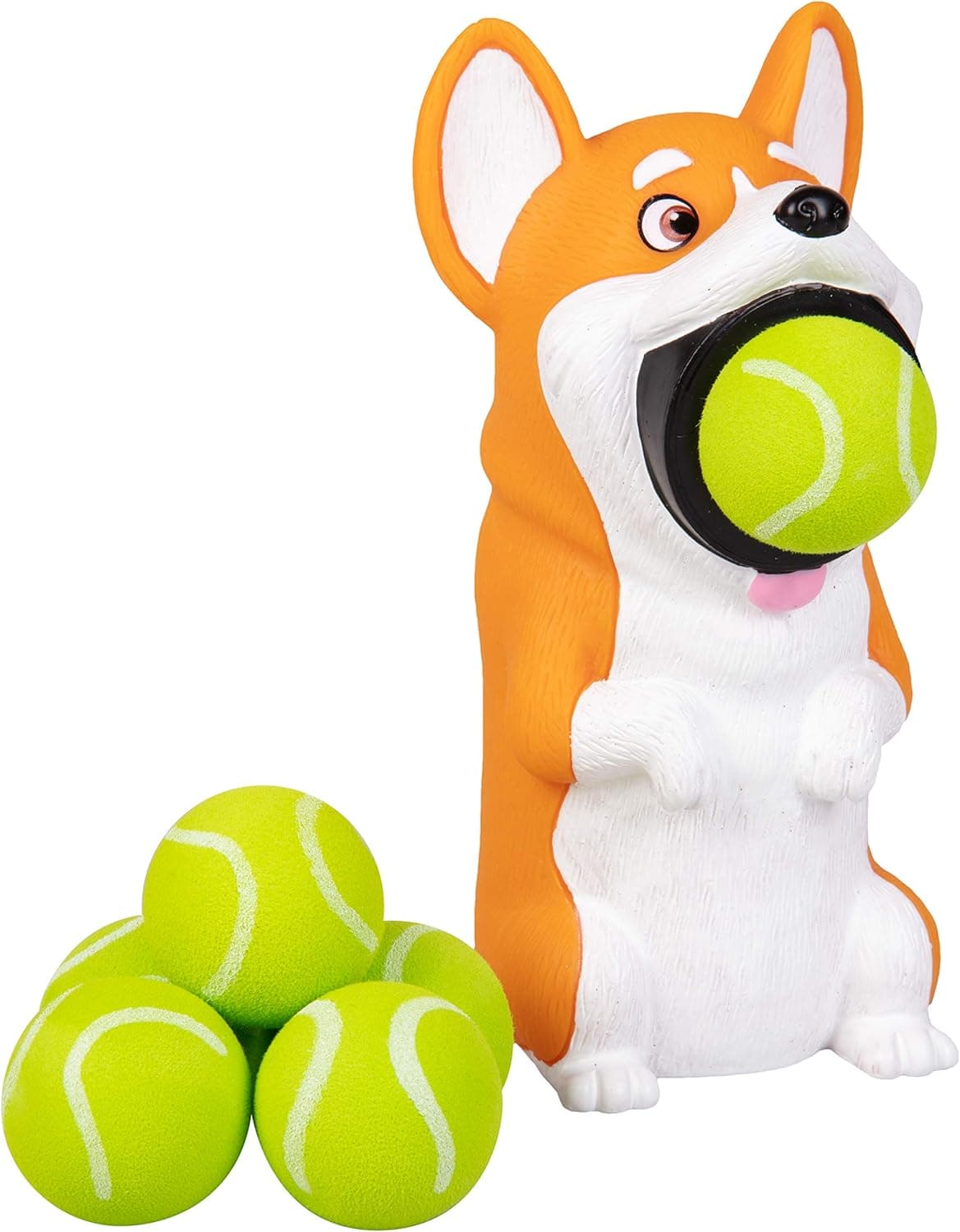 Hog Wild Corgi Dog Popper Toy - Pop Foam Balls Up to 20 Feet - 6 Balls Included - Age 4+