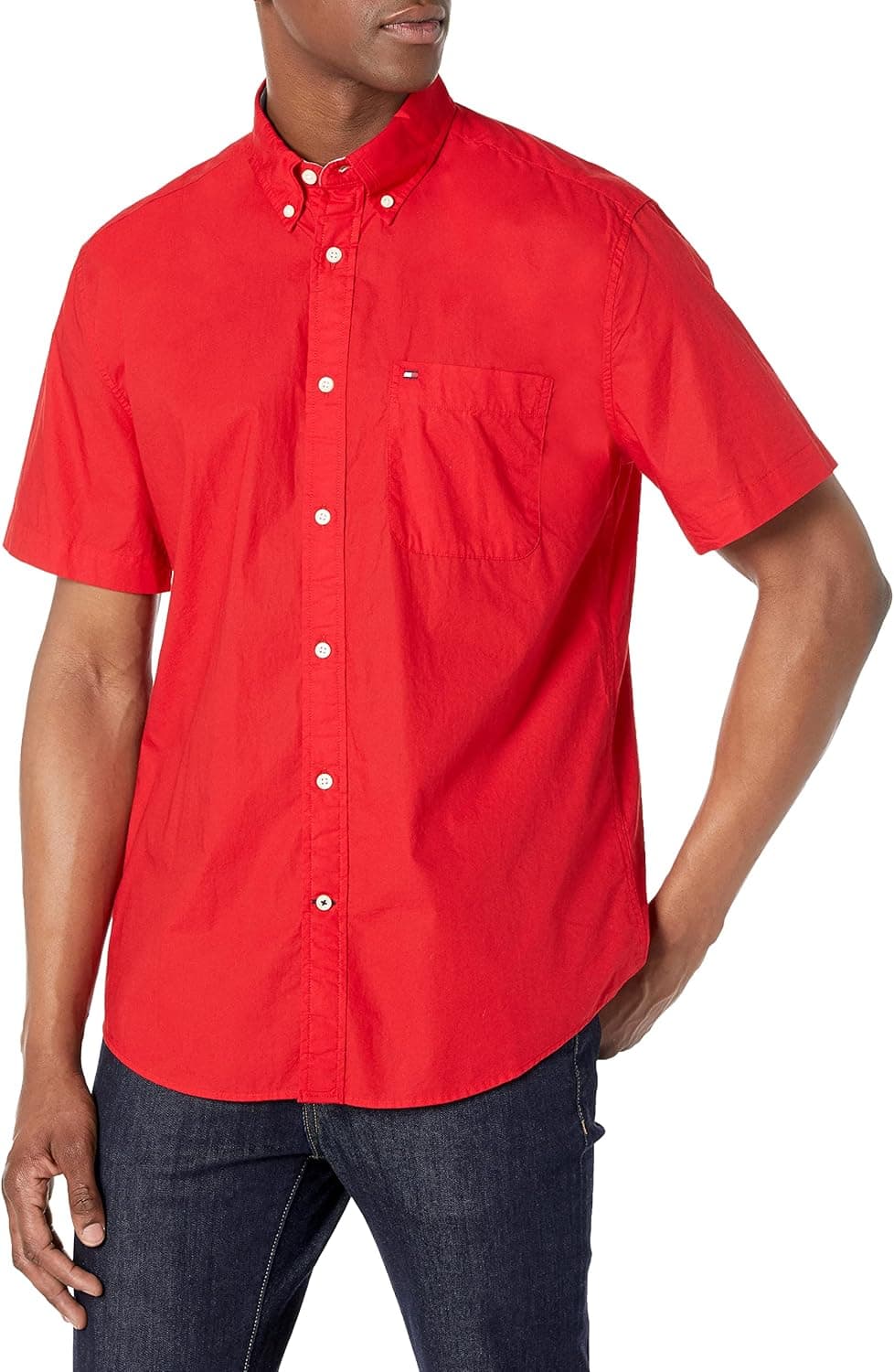 Tommy Hilfiger Men's Short Sleeve Button Down Shirt in Classic Fit