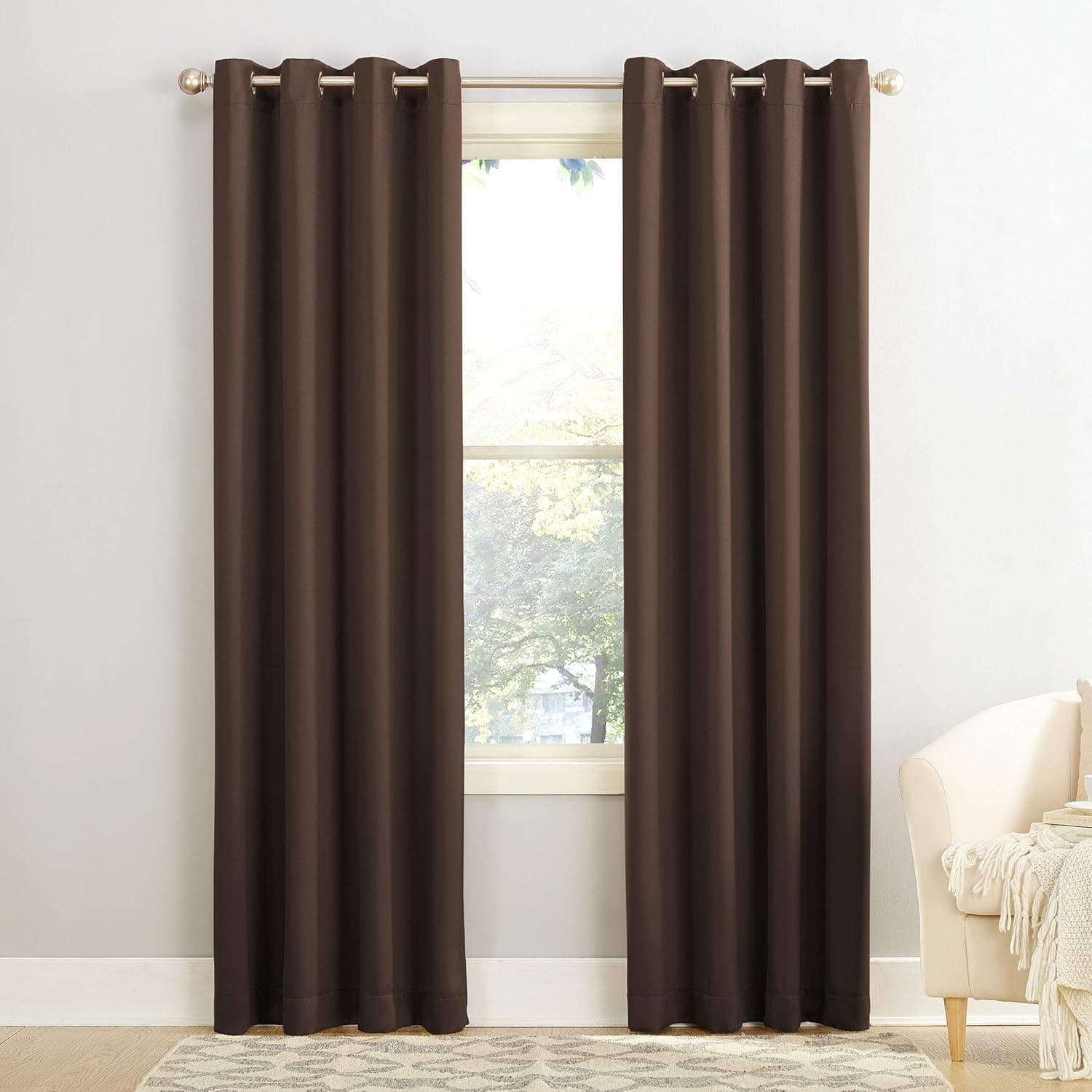 Sun Zero Barrow Energy Efficient Grommet Curtain Single Panel