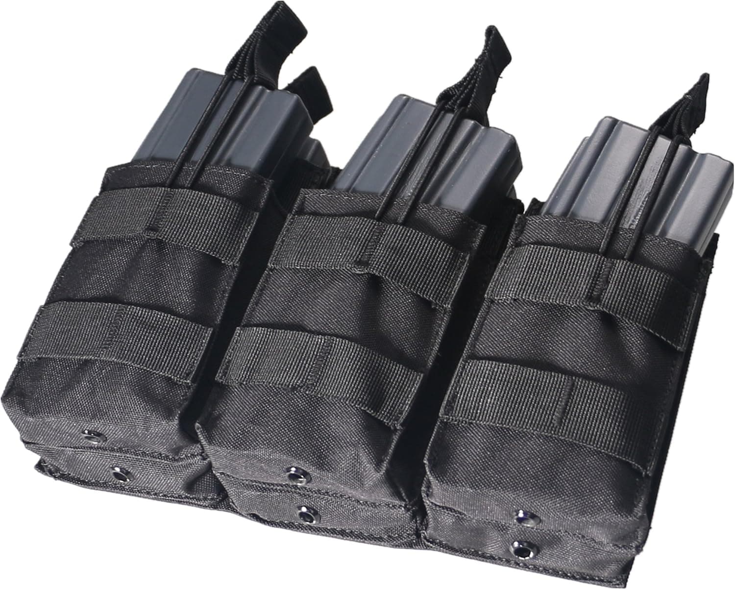 NordStone Tactical Triple Stacker M4 M16 Open Top Magazine Pouch 5.56 MOLLE MAG Pouch with Bungee System