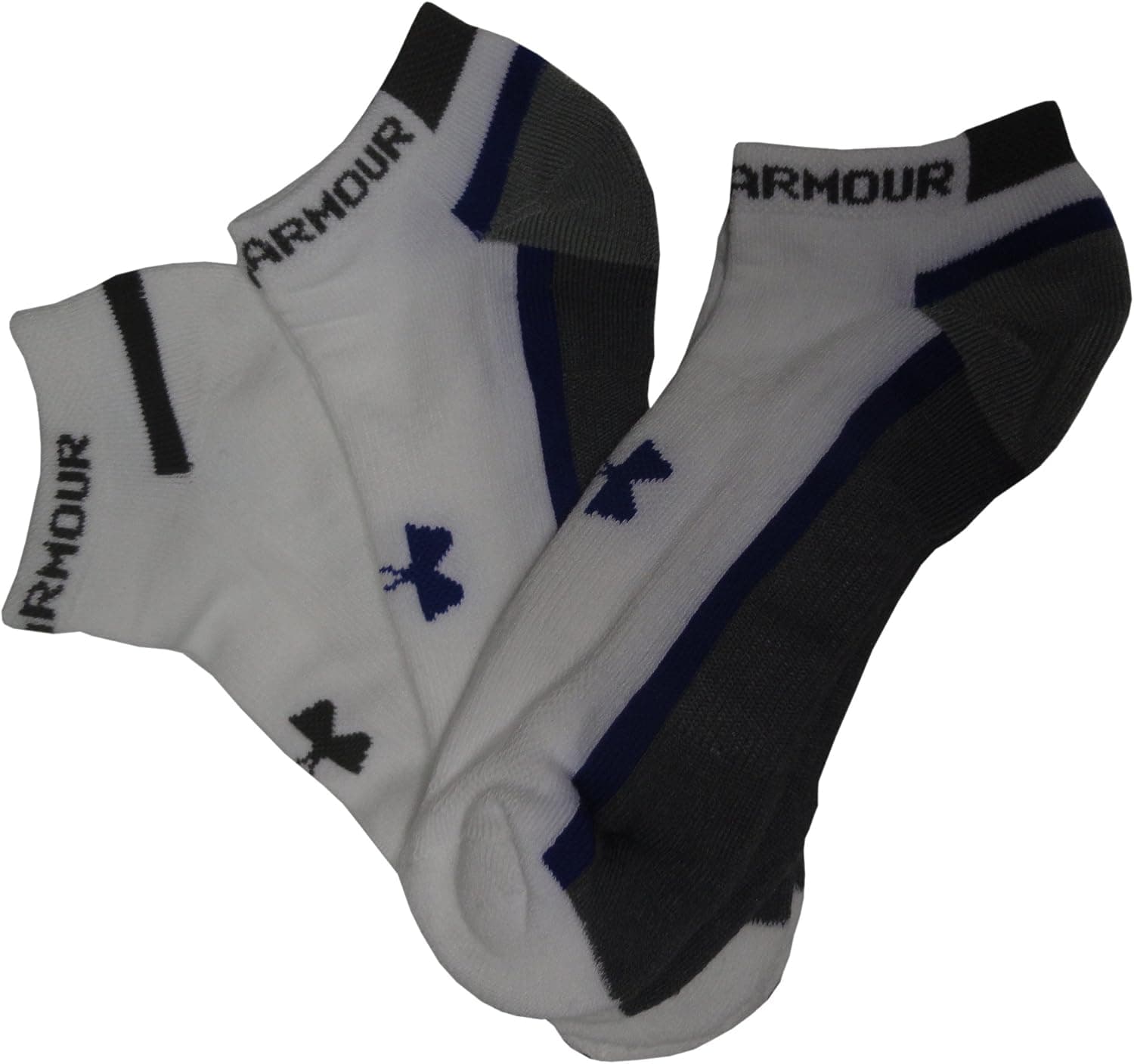 Under Armour Mens Heatgear Low Cut Training Socks, Size Large, White, (Pack of 3)