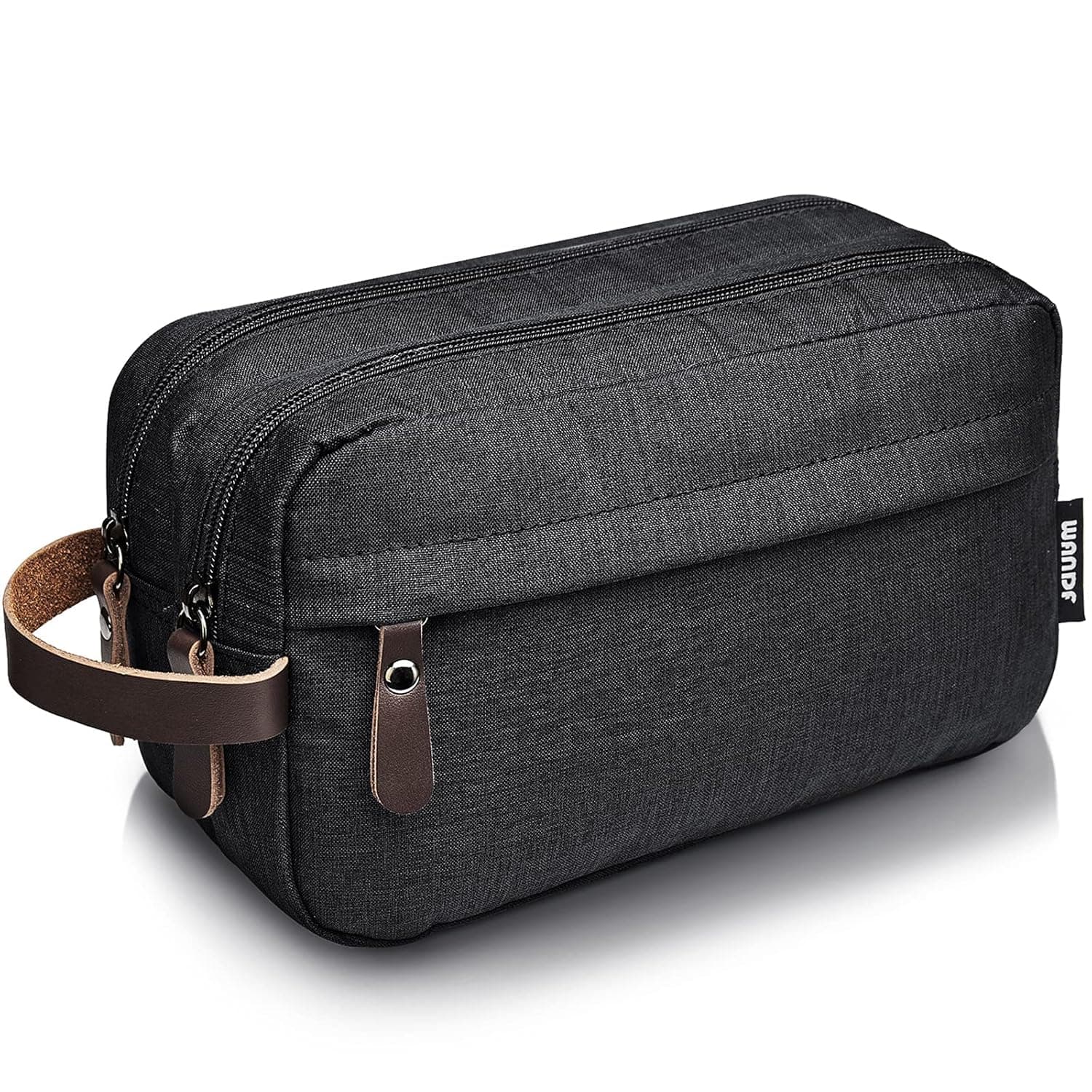 WANDF Toiletry Bag for Men Small Nylon Dopp Kit Lightweight Travel Shaving Bag for Kids and Women (Black2)
