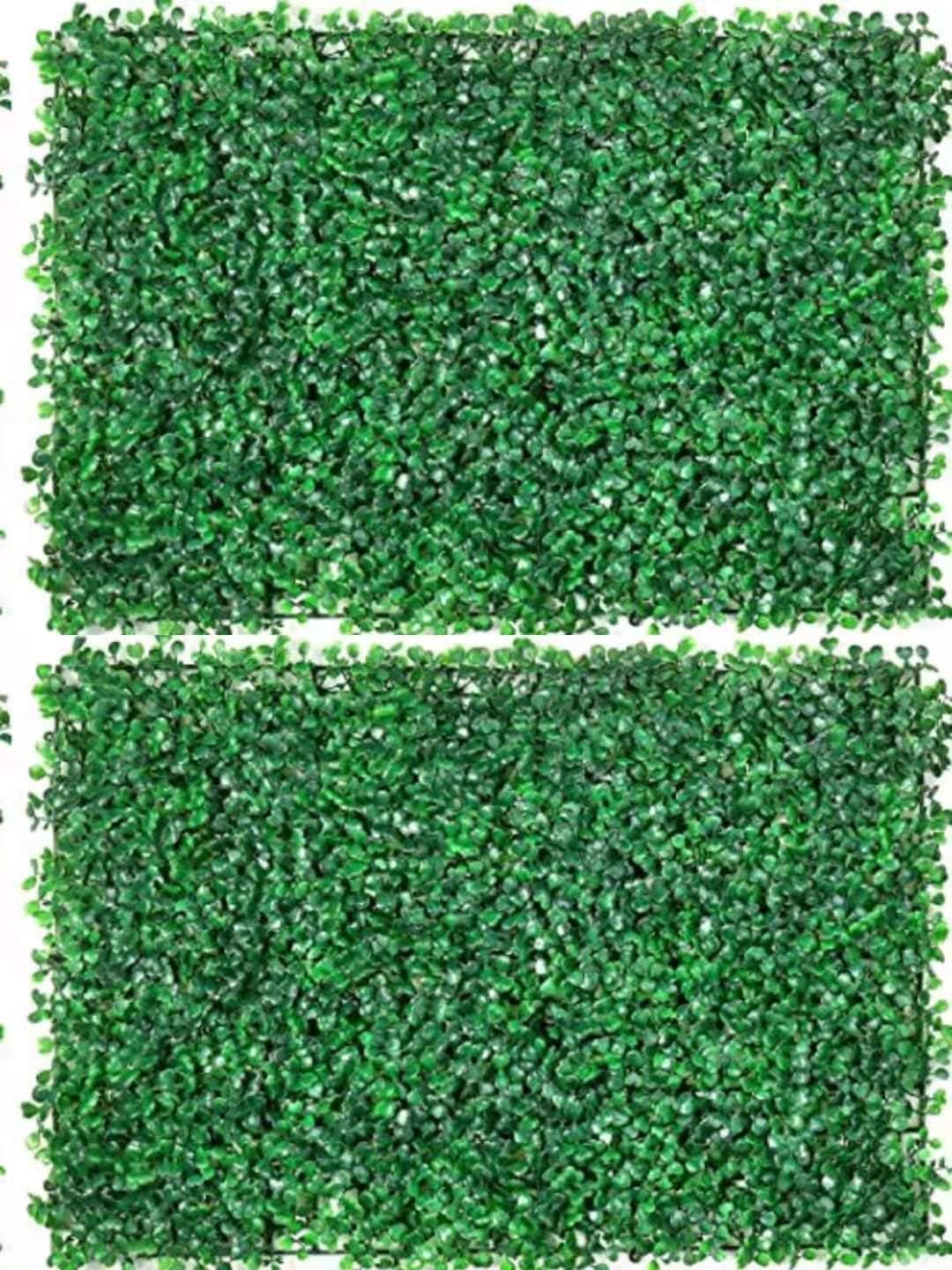 OWERU 2pcsArtificial Green Wall Grass Decoration, 24X16 inches, Wall Green Grass, Artificial Green Grass Wall, Used for Wedding, Party Background, Indoor and Outdoor Greening (Green)
