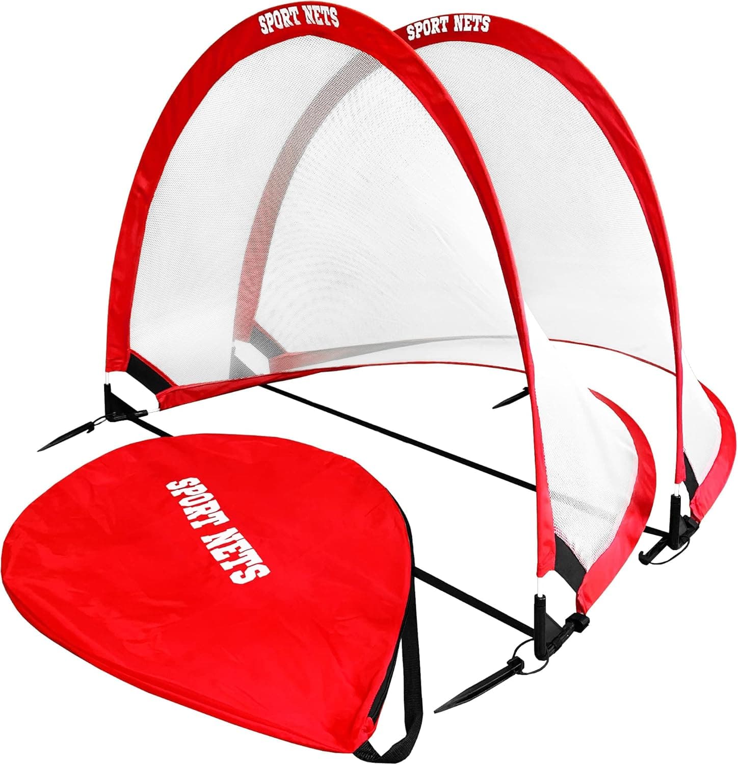 Pop Up Soccer Goals for Kids (2 Goal Set) with Carry Bag, Easy Set Up and Take Down, Quick Assembly, Lightweight and Foldable Design for Instant Game Time Fun