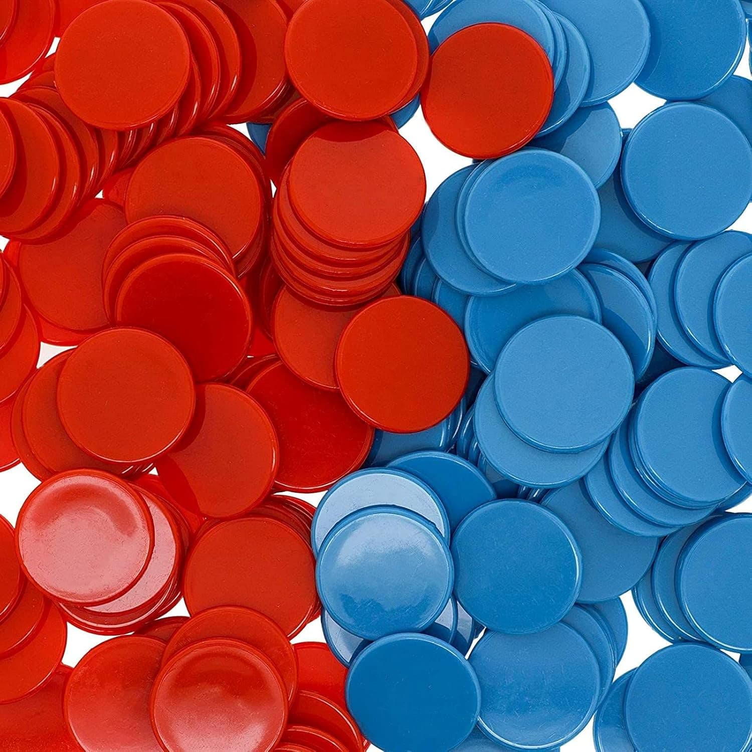 Juvale Plastic Counting Chips for Math, Bingo, Poker (2 Colors, 1 in, 250 Pieces)