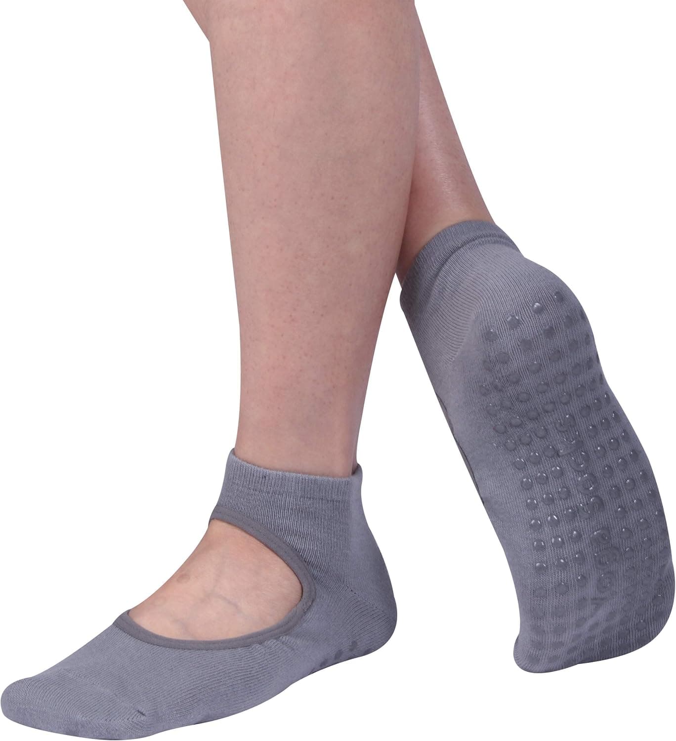 Sunew Yoga Socks for Women Non-Slip Grips Straps, Ideal for Pilates, Pure Barre, Ballet, Dance, Barefoot Workout