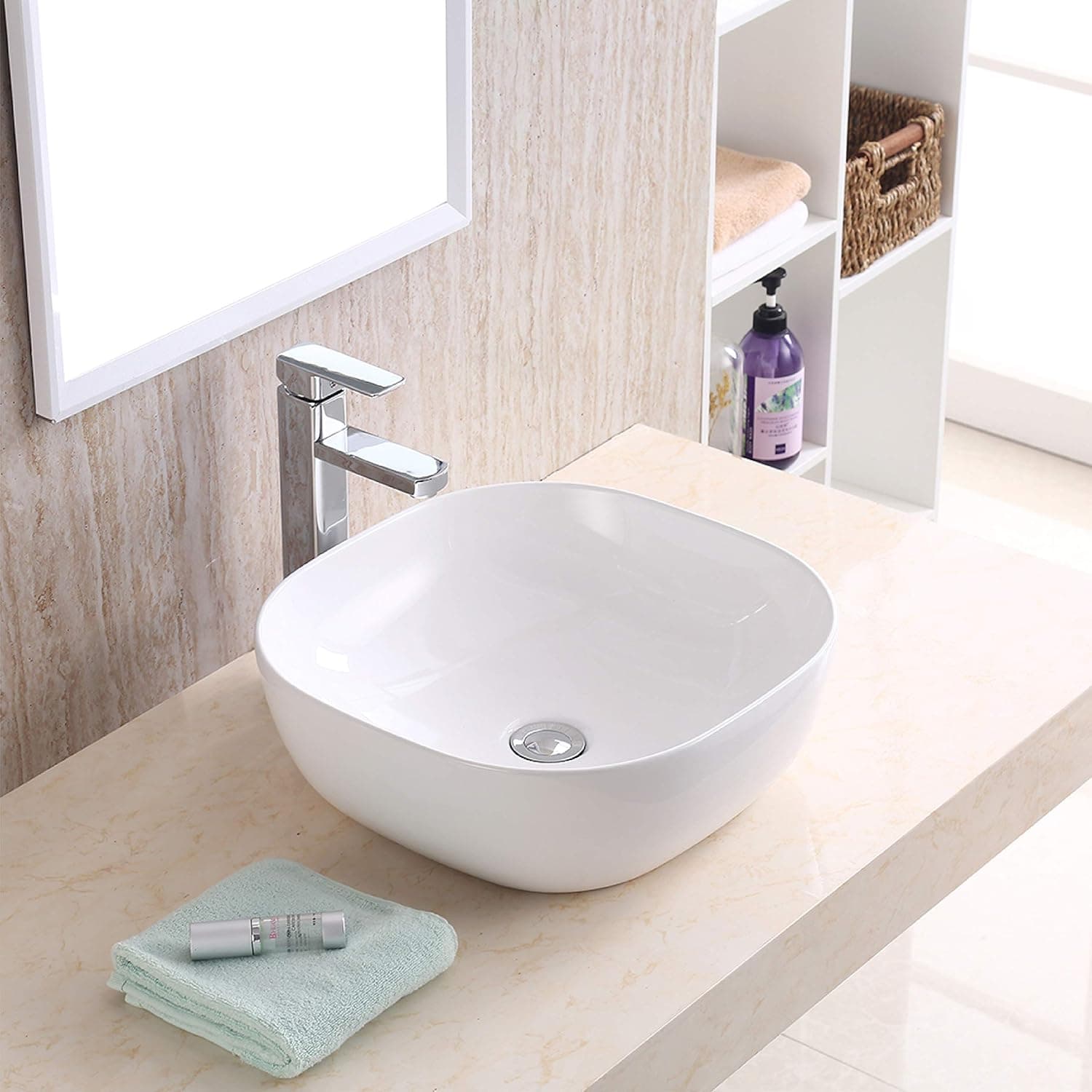 Karran VC-510-WH Valera 17" Vitreous China Vessel Bathroom Sink in White