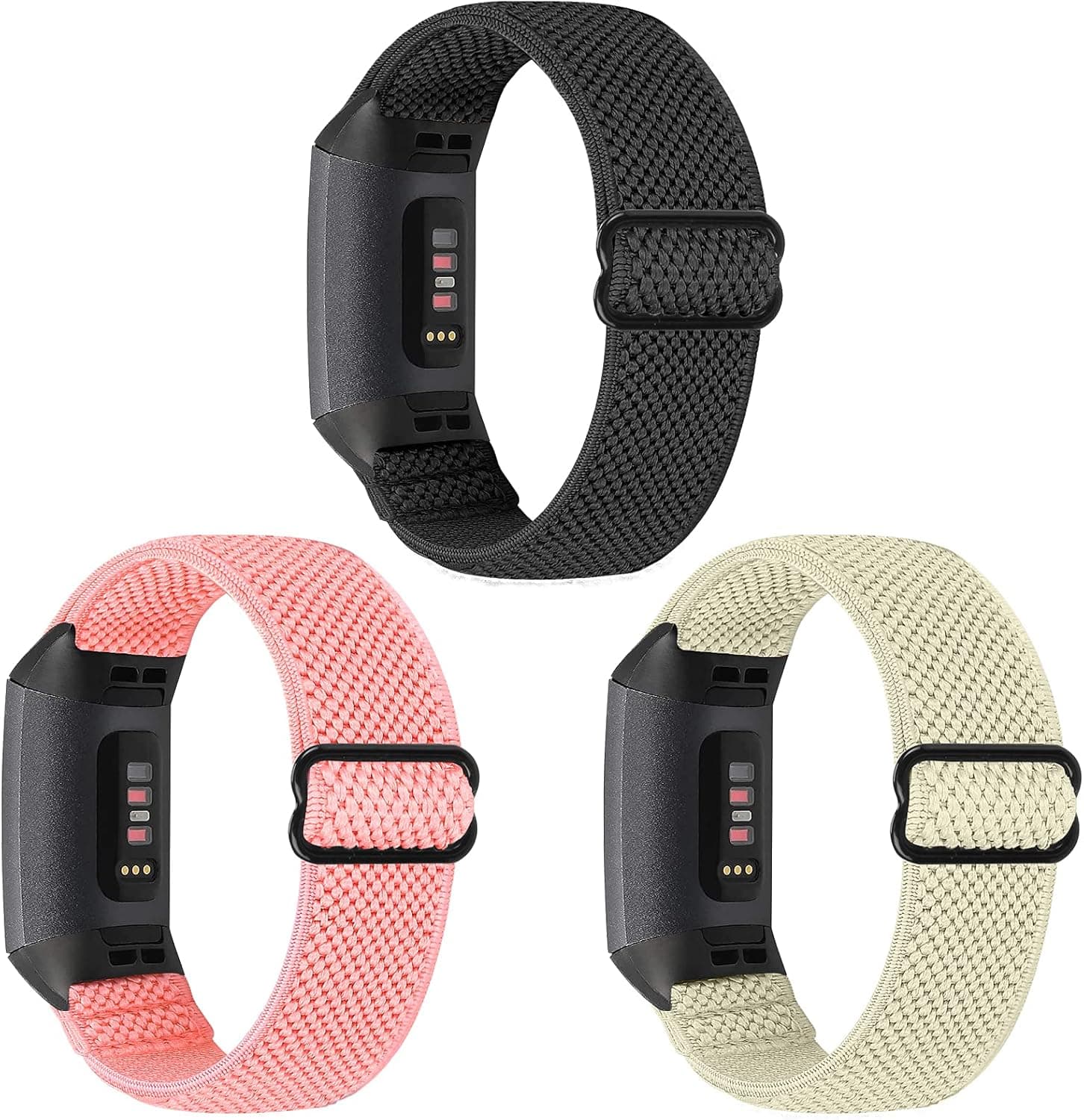 WNIPH Adjustable Elastic Nylon Braided Bands Compatible with Fitbit Charge 4/Charge 4 SE/Fitbit Charge 3/Charge 3 SE, Breathable Stretchy Sports Loop Replacement Wristband for Women Men