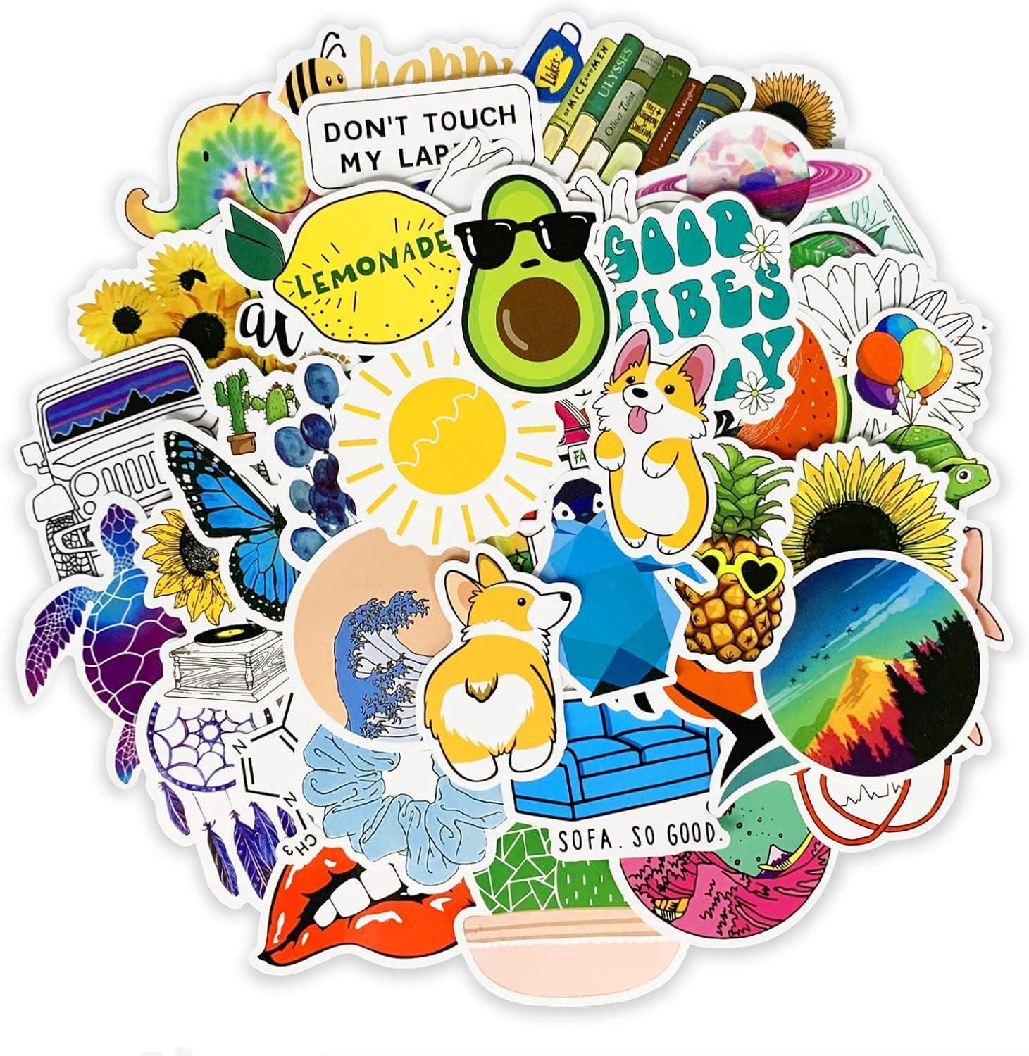 JOKOVIAN 50Pcs VSCO Waterproof Stickers for Water Bottle Laptop Luggage Computer Aesthetic Vinyl Stickers for Teens Girls Kids