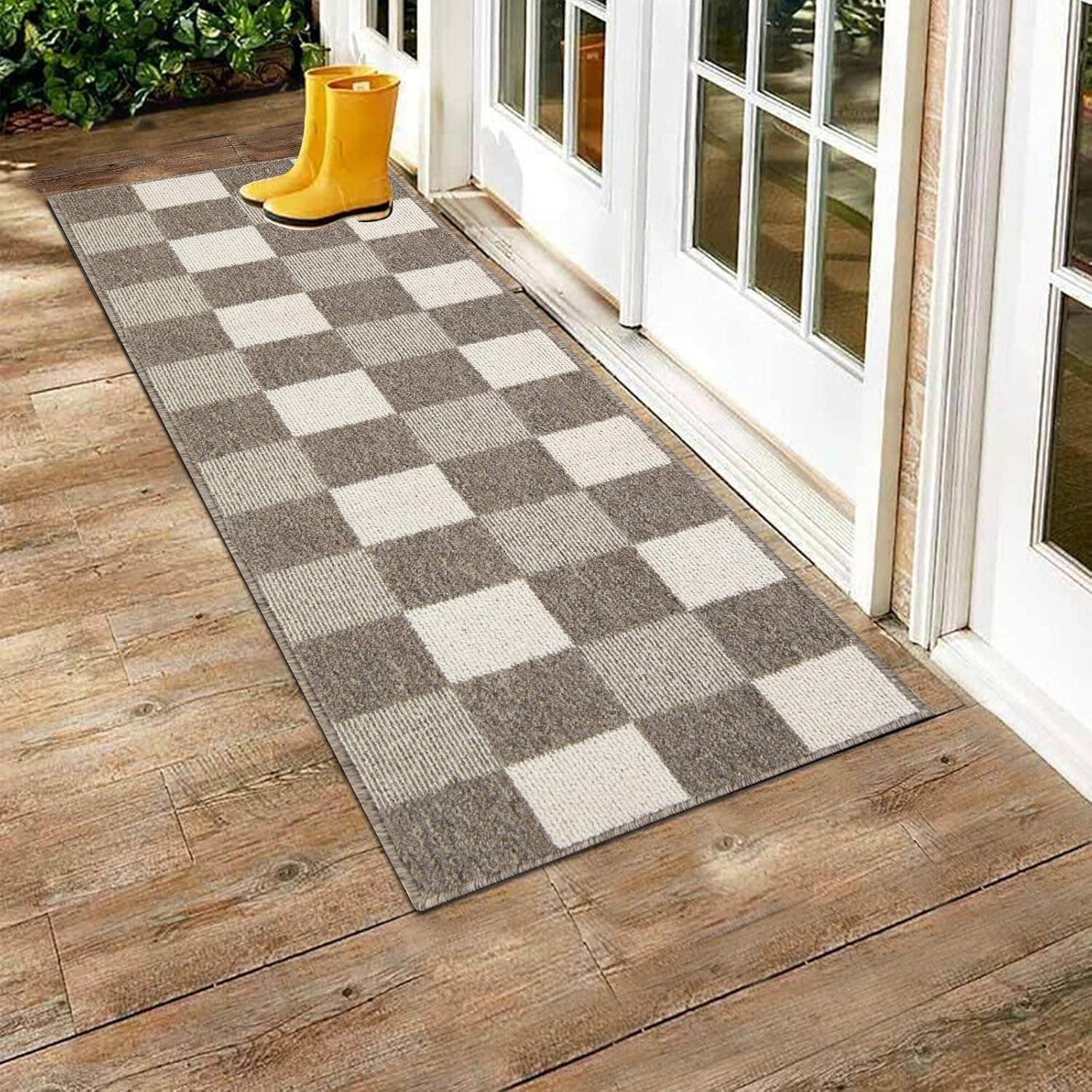 HEBE Indoor Door Mat Runner 20"x59" Low Profile Inside Doormat Door Mats for Entryway Hallway Non Slip Absorbent Resist Dirt Entrance Carpet Floor Mat Machine Washable