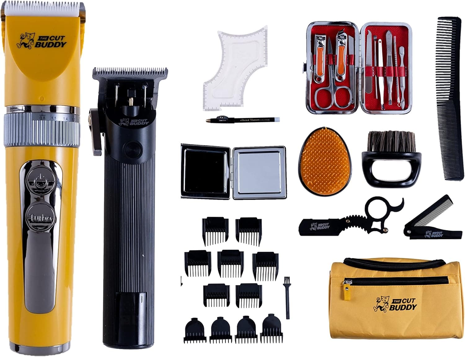 35-Piece Beginner Trimming & Clipper Kit | Hair & Facial Hair Cutting Set | Simple DIY Barber Kit for Men | As Seen on Shark Tank | The Cut Buddy