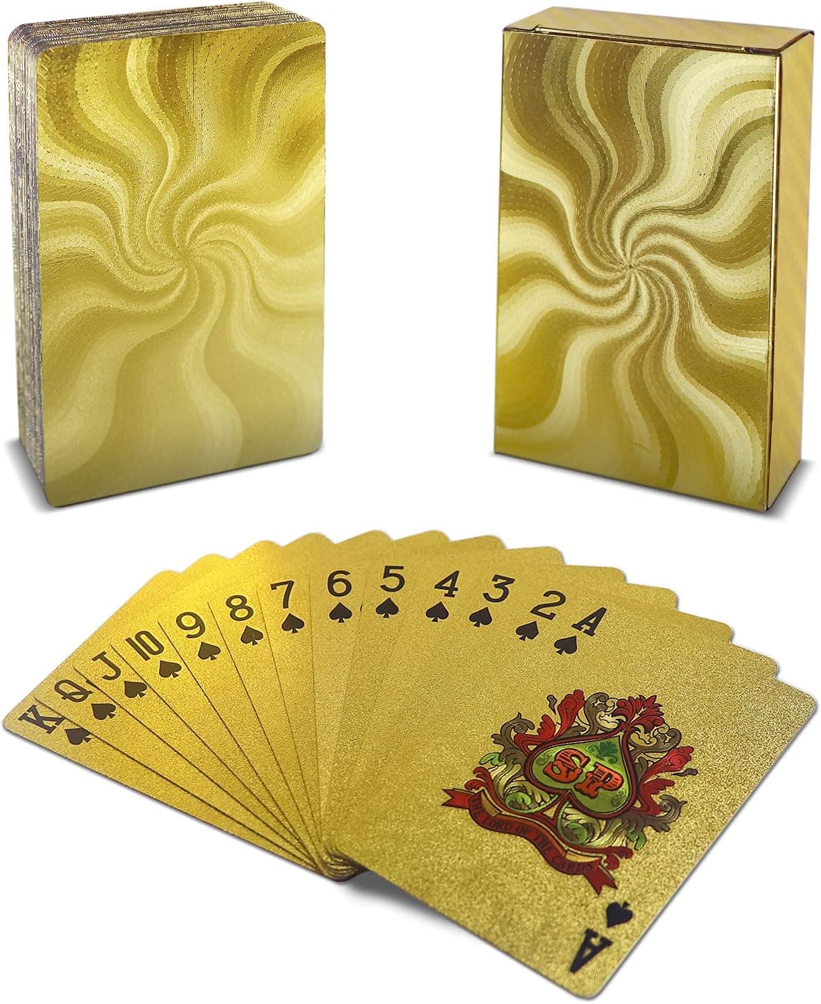 Gold Playing Cards,Deck of Cards, Poker Cards, Waterproof Playing Cards, Cards for Table Game, Luxury Gold Foil Poker Card, Use for Party and Entertainment