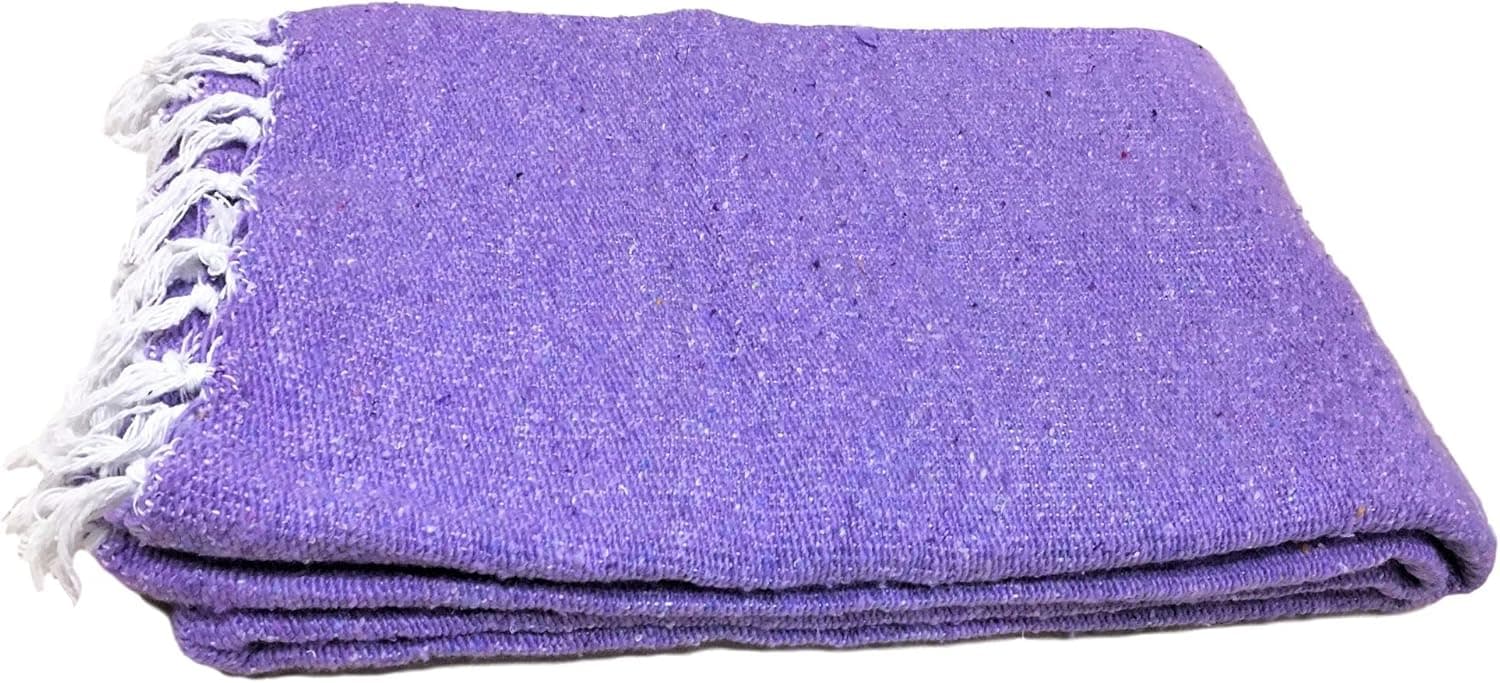 Open Road Goods Handmade Solid Color Yoga Blanket - Thick Mexican Blanket or Throw - Made for Yoga!