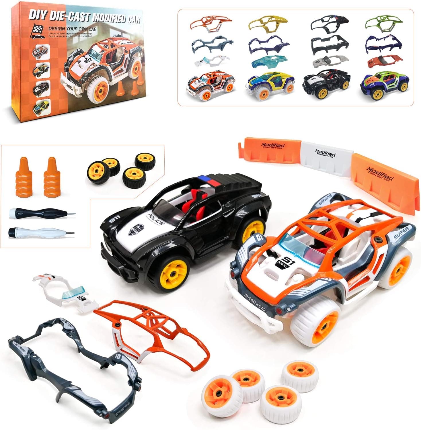 Kimiangel Take Apart Toys Racing Model Car Pull Back Toy Car, Creative STEM Car Toy Playsets, DIY Child's Car Collection Toy Vehicle Gift Toys for Boys 3,4,5,6,7 Year Olds