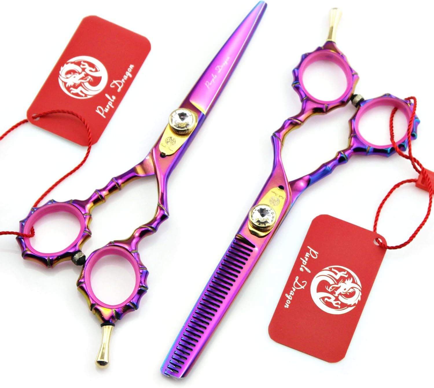 5.5 inch Professional Japanese 440C Bamboo Handle Barber Hair Cutting Scissors - Salon Hairdressing Thinning Shears- Personalized Design Perfect for Hair stylist or Home Use