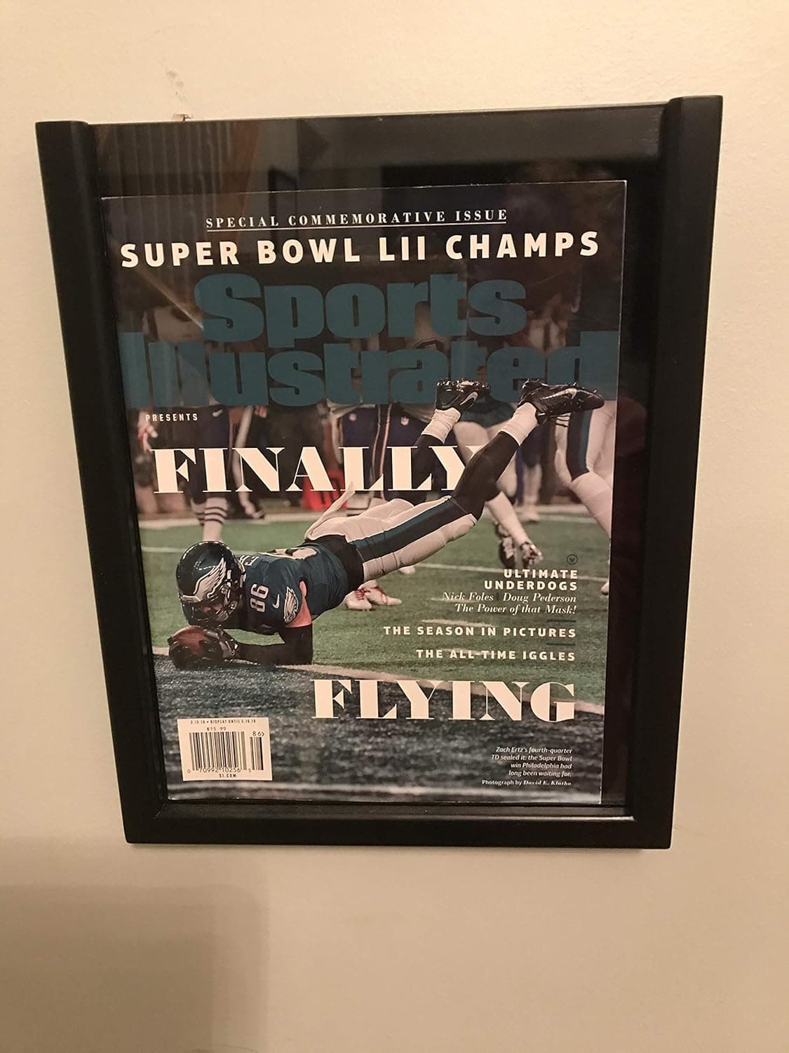 Framed Nick Foles Philly Special Championship Sports Illustrated Autograph Replica Print