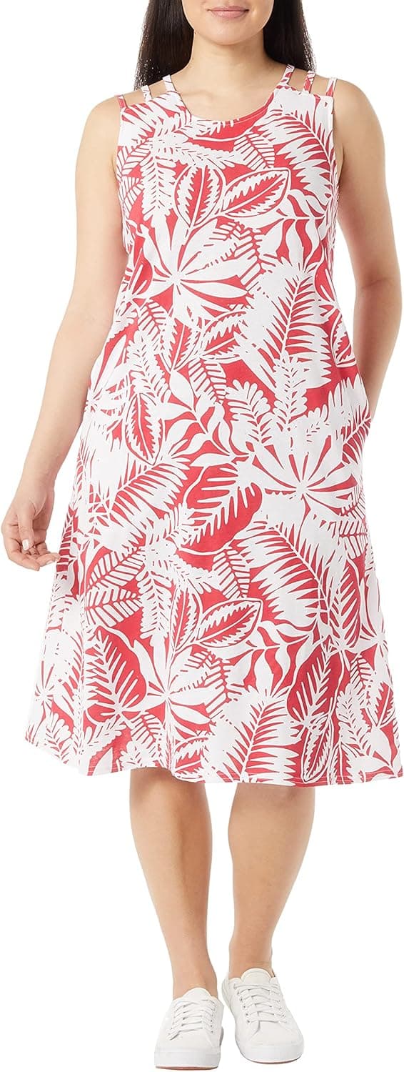 AmeriMark Women's Sundress - Tropical Print Sleeveless Dress