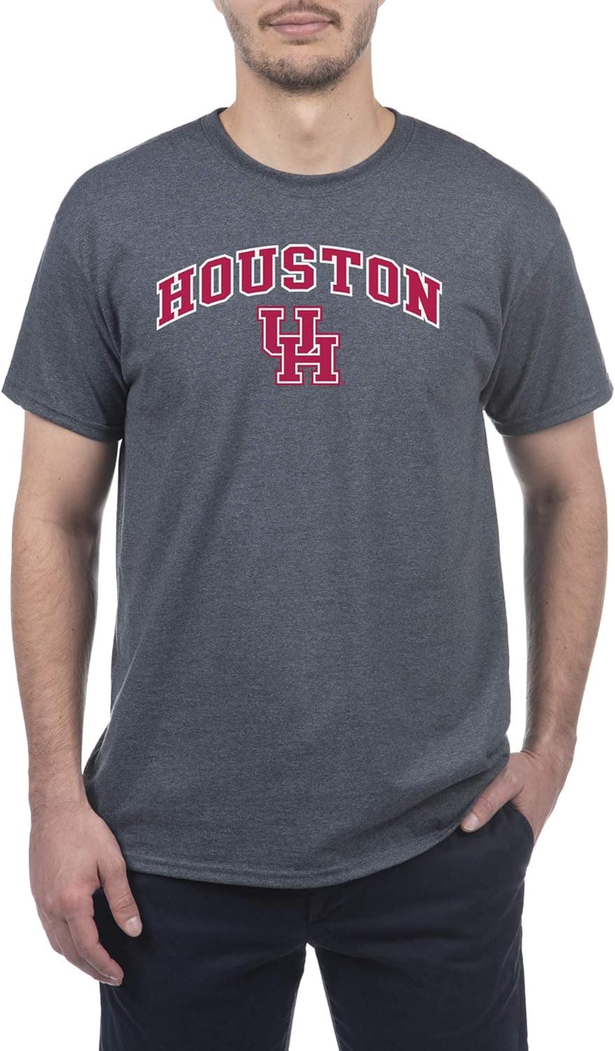 Elite Fan Shop Dark Heather Basic Short Sleeve College Arch T-Shirt