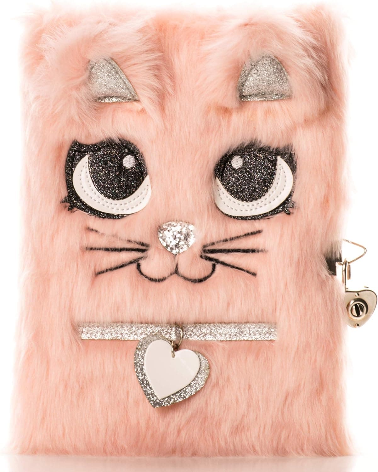 Plush Diary with Lock and Keys for girls Kitty Notebook for kids light pink Journal Magic Notebook for Kids for Writing and Drawing