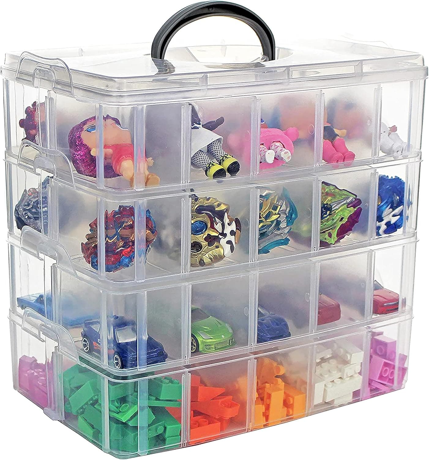 Bins & Things Toy Organizer with 40 Adjustable Compartments Compatible with Lego, LOL Surprise Dolls, LPS, Shopkins, Calico Critters - Lego Storage Organizer, Lego Storage Box - Organizer Storage