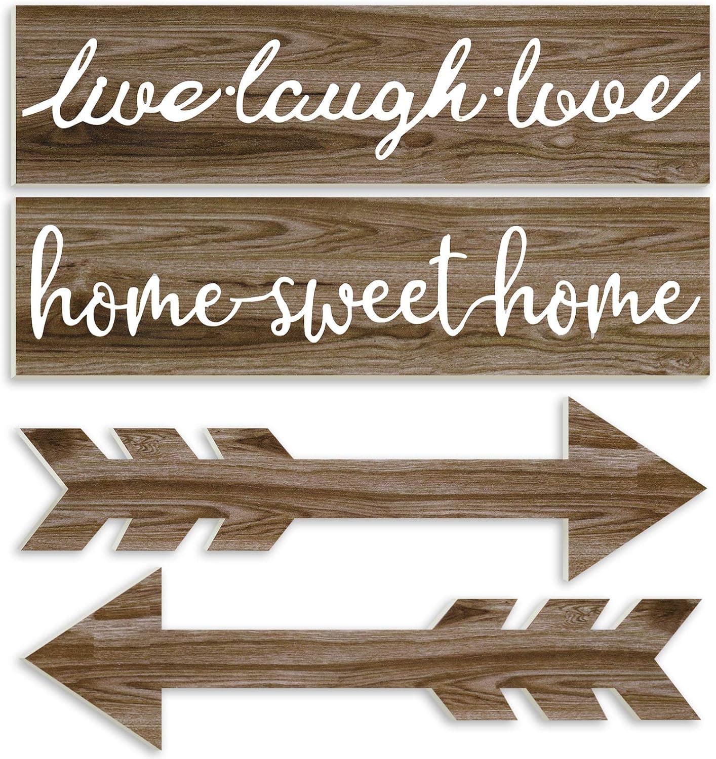 Jetec 4 Pieces Wood Home Sweet Home Signs Rustic Wood Arrow Sign Live Laugh Love Sign Wooden Wall Decors Farmhouse Entryway Signs for Home, 3.7 x 13.8 x 0.2 Inch