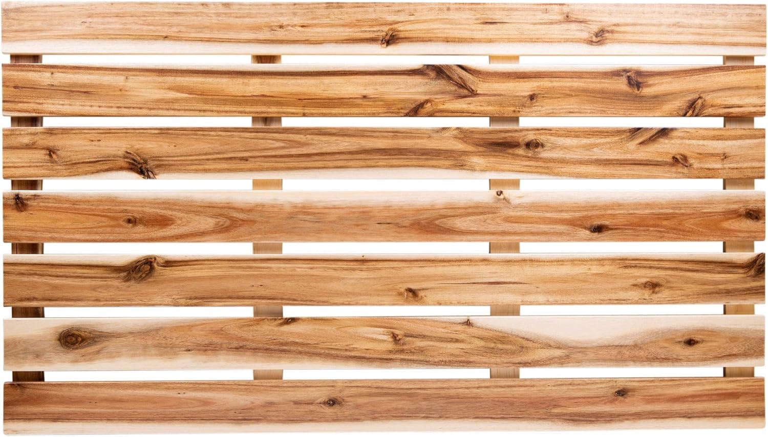Villa Acacia Wooden Bath Mats - 36 x 20 Inch Acacia Wood Indoor or Outdoor Shower Mats - Slated Platform Wood Shower Mat for Floor