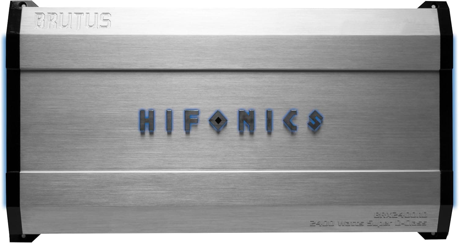 Hifonics BRX2400.1D Brutus D-Class 1-Ohm Stable Mono Subwoofer Amplifier, 2400-Watt