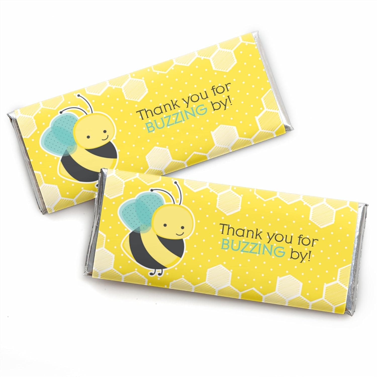 Honey Bee - Candy Bar Wrapper Baby Shower or Birthday Party Favors - Set of 24