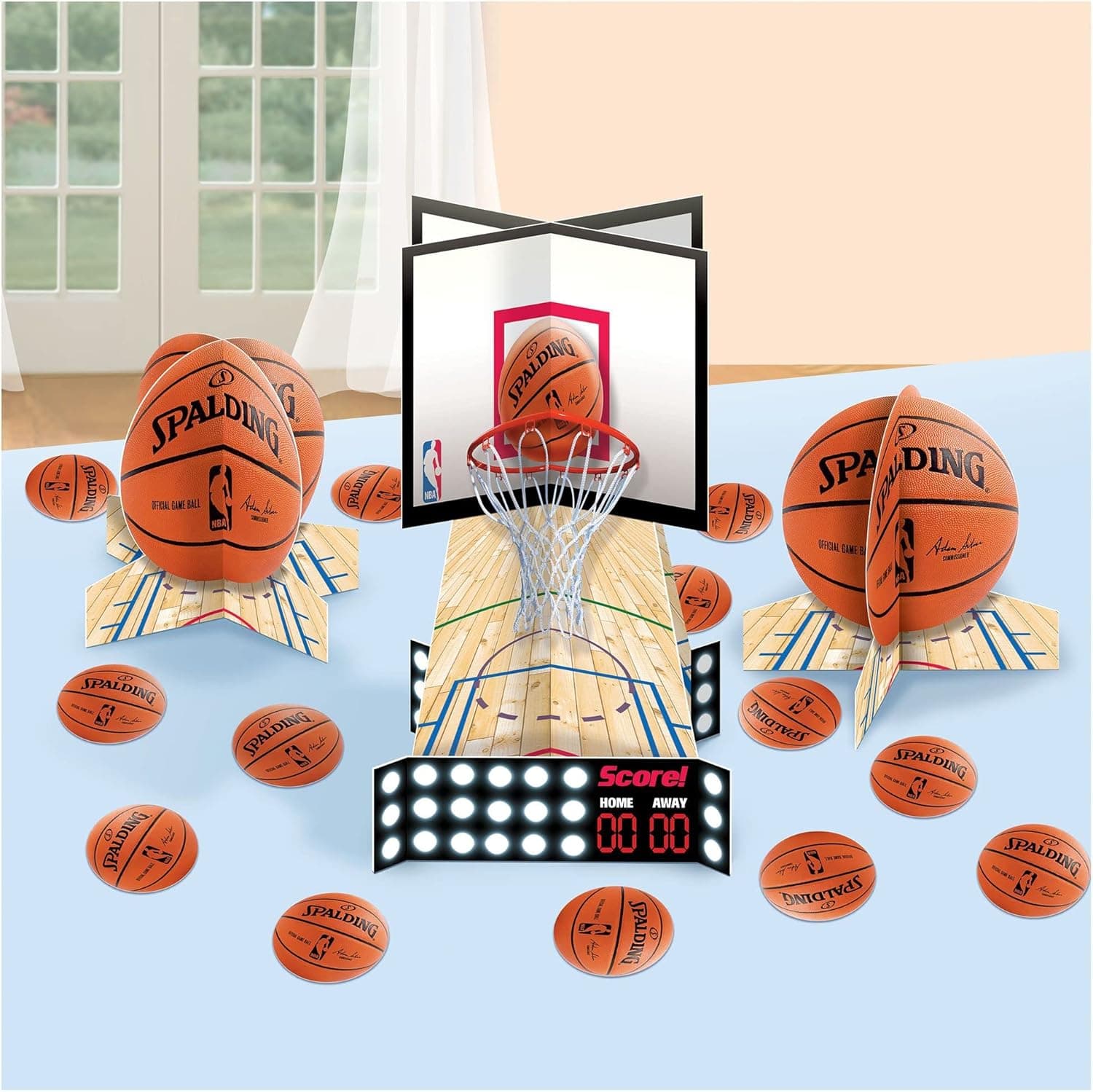 amscan 23-Piece Basketball Table Decorating Kit | Multicolor | 1 Pack