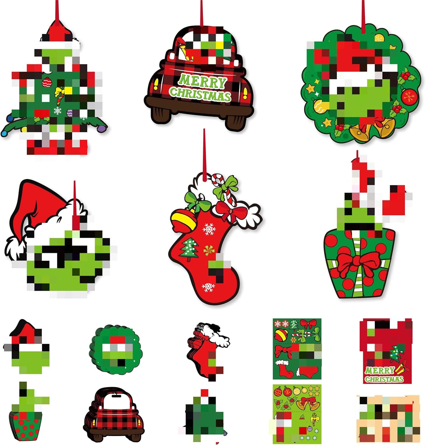Aginc Berry 30pcs Christmas Hanging Ornaments with Rope for Winter Christmas, Xmas Christmas Tree Decorations, Christmas Theme Party Craft Kit Supplies for Kids