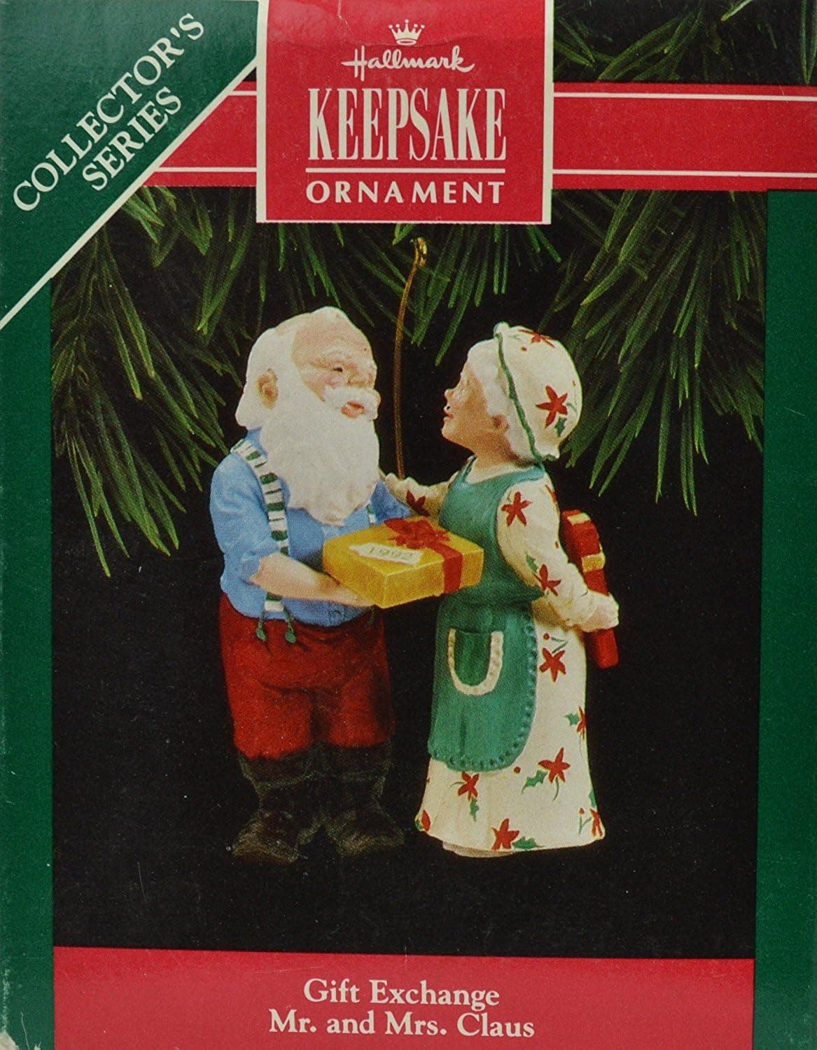 Hallmark Keepsake Ornament Gift Exchange Mr. and Mrs. Claus 1992 QX4294