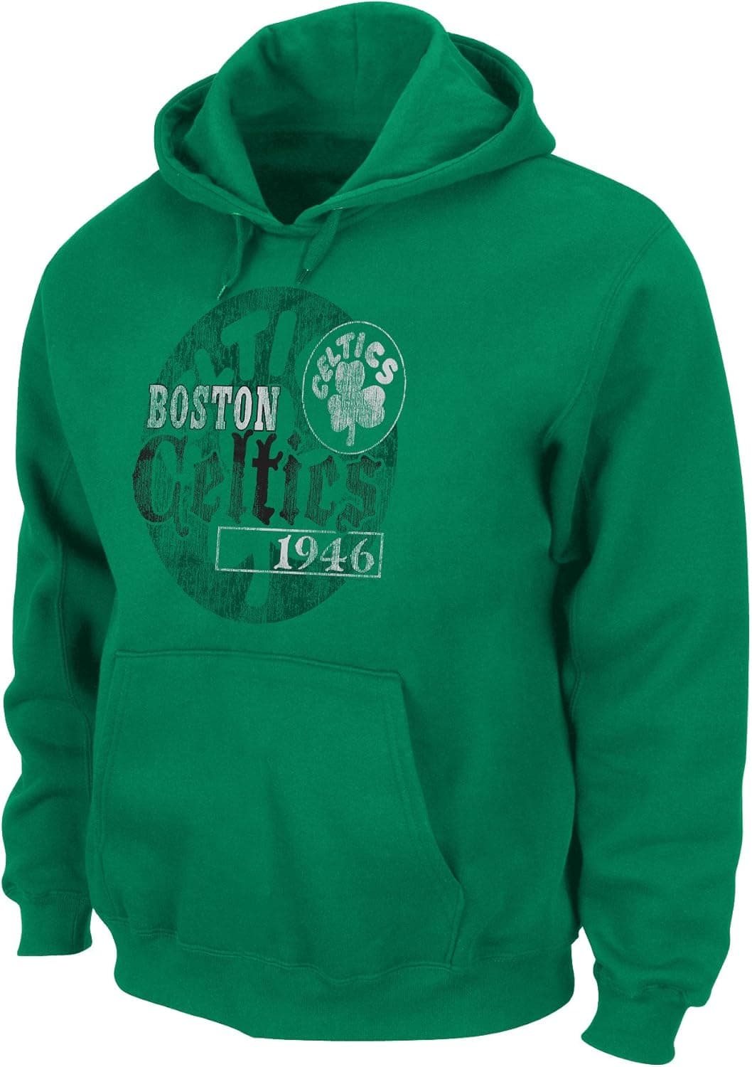 NBA Mens Boston Celtics Off The Bench Kelly Green Long Sleeve Pullover Hoodie By Majestic