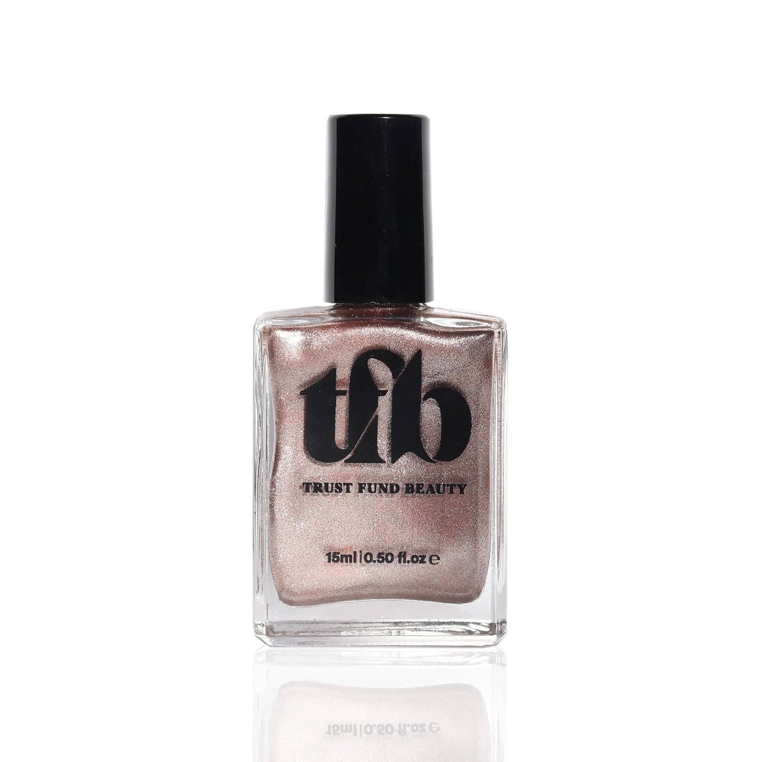 Trust Fund Beauty Nail Polish - Champagne Socialite, Glossy Shine, 15mL, 0.5 fl. oz. Vegan, Cruelty-Free, 10-Free (Rose Gold Chrome)