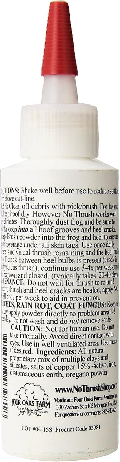 Four-Oaks Farm Ventures No Thrush Dry Formula Horse Wound Care,2.5 oz