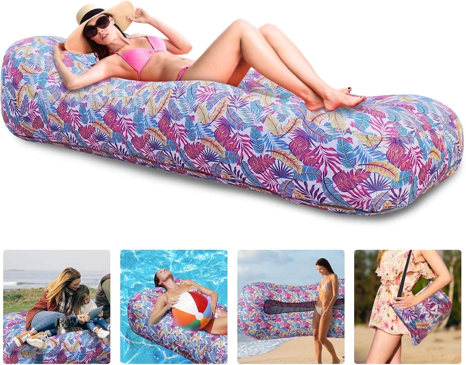 Myuilor Inflatable Lounger Air Sofa Portable Inflatable Couch Waterproof & Anti-Air Leaking Inflatable Sofa Camping Accessories for Backyard, Lakeside, Beach, Party, Travel, Camping, Picnics